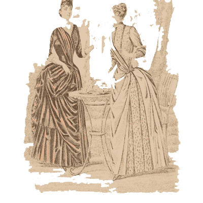 Women in bustled trained gowns - Fashion Plates - 1880
