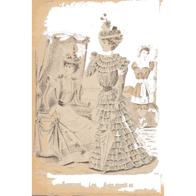 Two women in ruffled white gowns - Fashion Plates - 1880