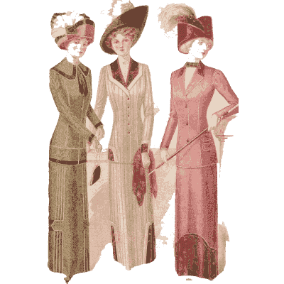 Three women in rose gowns - Fashion Plates - 1880