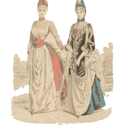 Two women in sashed gowns - Fashion Plates - 1880