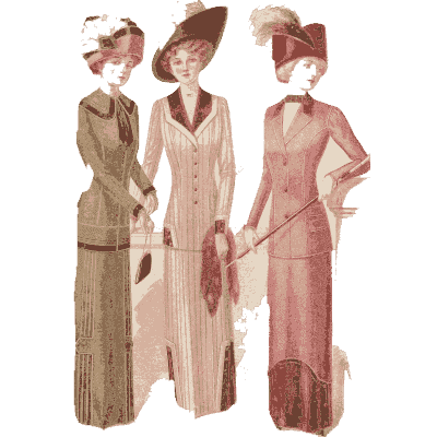 Groups in coats and long skirts 01 - Fashion Plates - 1880