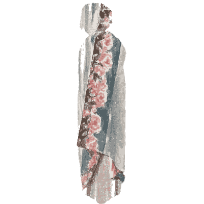 Woman in a long grey coat - Fashion Plates - 1880