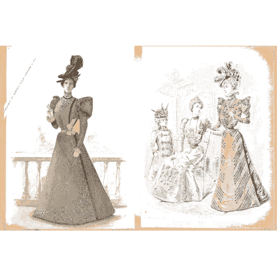 Women in dark and pale gowns 02 - Fashion Plates - 1880