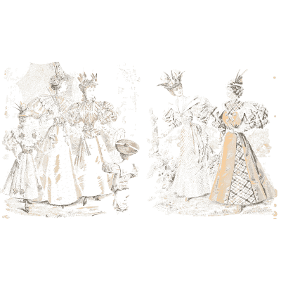 Women in wide-sleeved gowns 02 - Fashion Plates - 1880