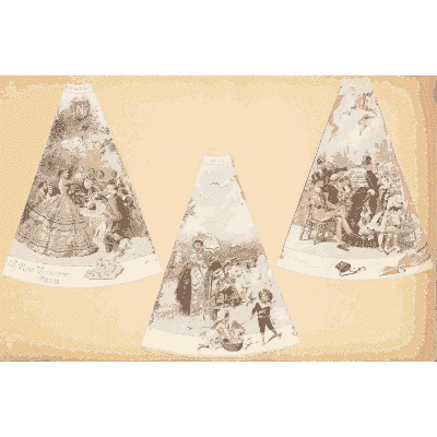 Fan-shaped plate of costumed groups - Fashion Plates - 1880
