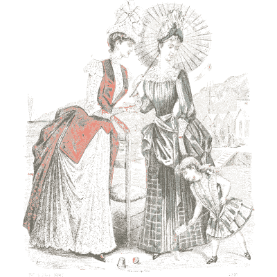 Women in bustled gowns - Fashion Plates - 1880
