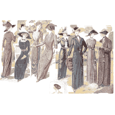 Groups in coats and long skirts 02 - Fashion Plates - 1880
