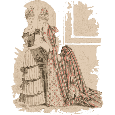 Two women in bustled gowns - Fashion Plates - 1880