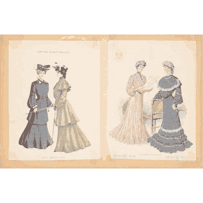 Women in dark and pale gowns 03 - Fashion Plates - 1880