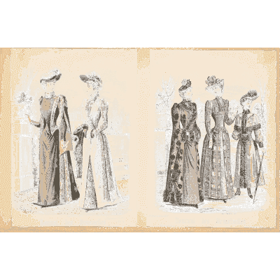 Women in fitted walking gowns - Fashion Plates - 1880