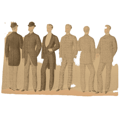 Six men in suits - Fashion Plates - 1880