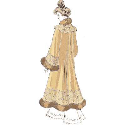 Fur trimmed cream coat - La Mode Feminine, Volume 3 - 1900
