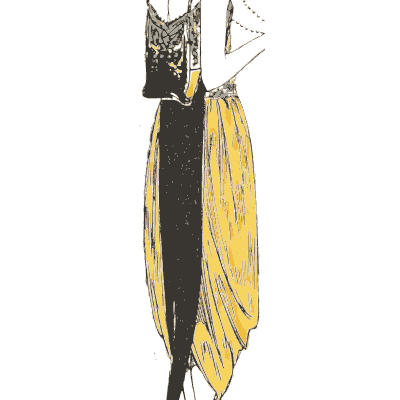 Black and yellow evening gown - La Mode Feminine, Volume 3 - 1900