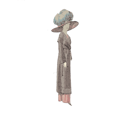 Grey coat with plumed hat - La Mode Feminine, Volume 3 - 1900