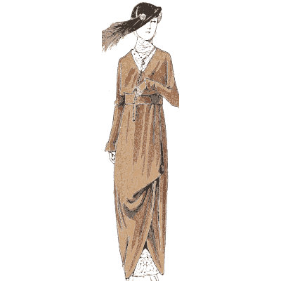 Brown draped dress - La Mode Feminine, Volume 3 - 1900