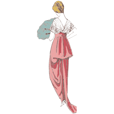 Pink skirt and lace blouse - La Mode Feminine, Volume 3 - 1900