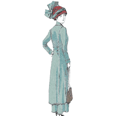 Teal suit and turban - La Mode Feminine, Volume 3 - 1900