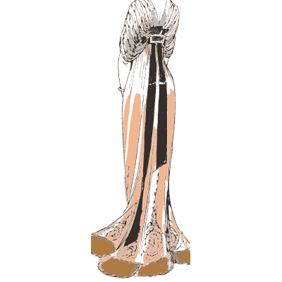 Cream gown with black sash - La Mode Feminine, Volume 3 - 1900