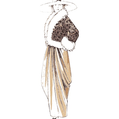 Cream skirt with a fur muff - La Mode Feminine, Volume 3 - 1900