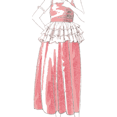 Pink striped skirt with frill - La Mode Feminine, Volume 3 - 1900