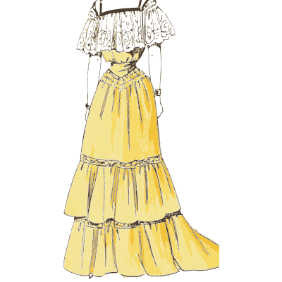 Yellow tiered gown - La Mode Feminine, Volume 3 - 1900