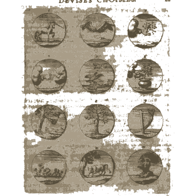 Sheet of engraved emblem roundels 05 - Devises et Emblemes Anciennes et Modernes - 1699