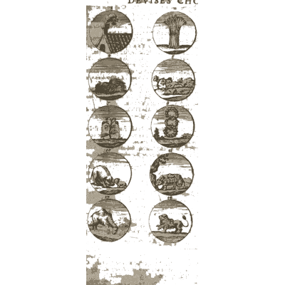 Sheet of engraved emblem roundels 11 - Devises et Emblemes Anciennes et Modernes - 1699