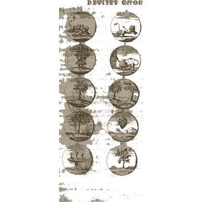 Sheet of engraved emblem roundels 14 - Devises et Emblemes Anciennes et Modernes - 1699