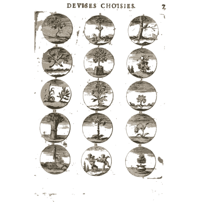 Sheet of engraved emblem roundels 23 - Devises et Emblemes Anciennes et Modernes - 1699