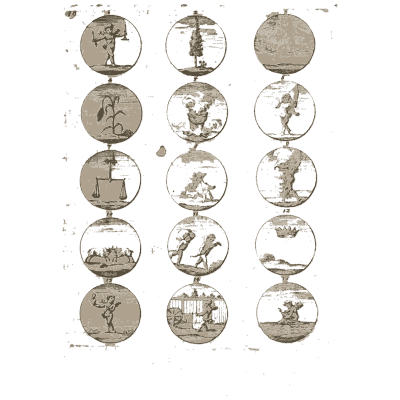 Sheet of engraved emblem roundels 25 - Devises et Emblemes Anciennes et Modernes - 1699