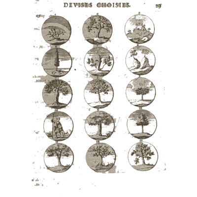 Sheet of engraved emblem roundels 27 - Devises et Emblemes Anciennes et Modernes - 1699