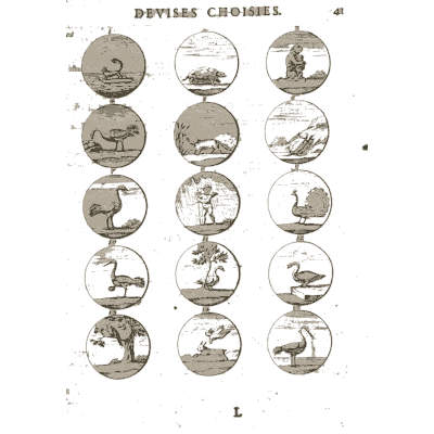 Sheet of engraved emblem roundels 31 - Devises et Emblemes Anciennes et Modernes - 1699