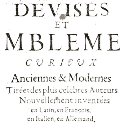 Printed title page - Devises et Emblemes Anciennes et Modernes - 1699