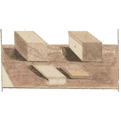 Mirror boxes cut open - Amusement Microscopique, Volume 3 - 1764