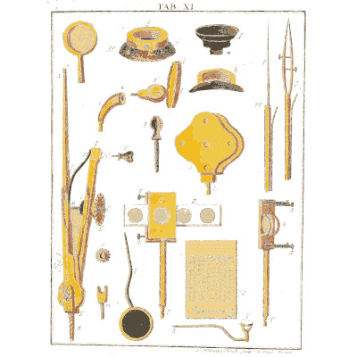 Microscope tools and sliders - Amusement Microscopique, Volume 3 - 1764