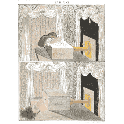 Worker at a projecting microscope - Amusement Microscopique, Volume 3 - 1764