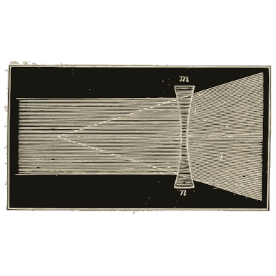 Concave lens refraction page - Elements of Astronomy - 1875