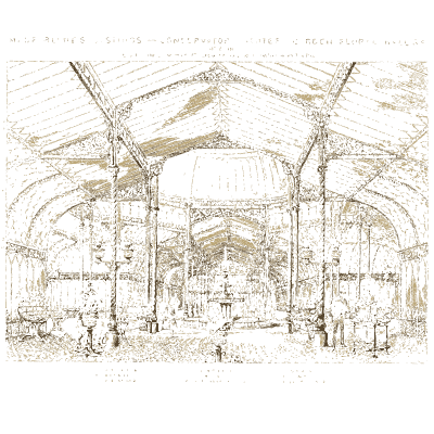 Glazed pavilion interior - Macfarlane's Castings: Ornamental Fountains and Park Furniture - 1882