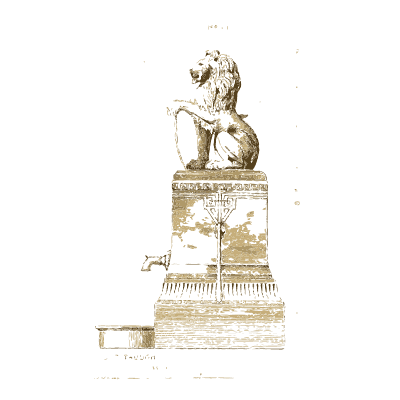 Lion drinking fountain - Macfarlane's Castings: Ornamental Fountains and Park Furniture - 1882