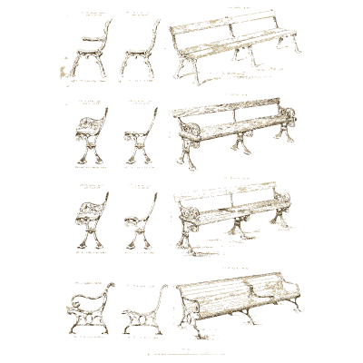 Cast iron park benches - Macfarlane's Castings: Ornamental Fountains and Park Furniture - 1882