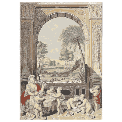 Putti under a ruined arch - Metamorphosis Insectorum Surinamensium - 1719