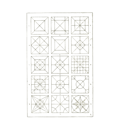Square panel subdivisions - Handbook of Ornament - 1900