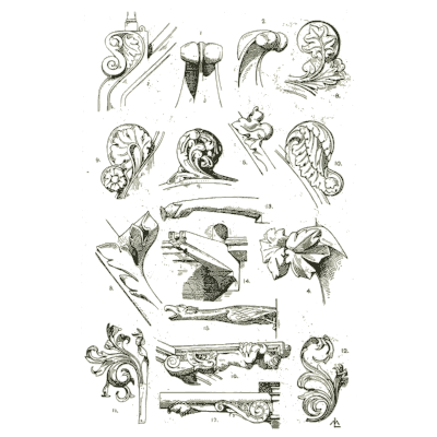 Volutes and scroll terminals - Handbook of Ornament - 1900