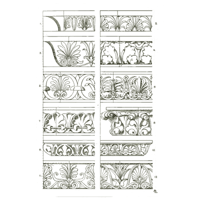 Leaf-band moulding enrichments - Handbook of Ornament - 1900
