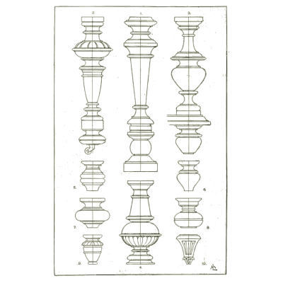 Balusters 01 - Handbook of Ornament - 1900