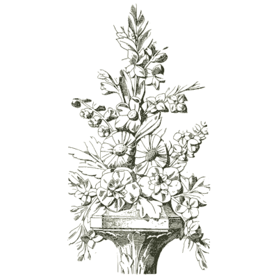 Carved flower bouquet - Handbook of Ornament - 1900