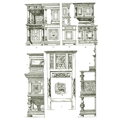 Carved sideboards - Handbook of Ornament - 1900