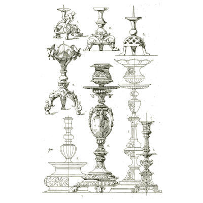 Candlesticks and candelabra - Handbook of Ornament - 1900