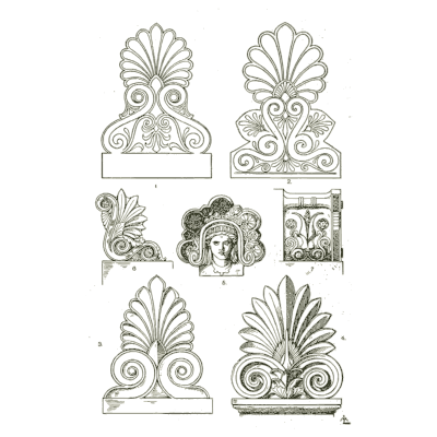 Acroteria and antefixes - Handbook of Ornament - 1900