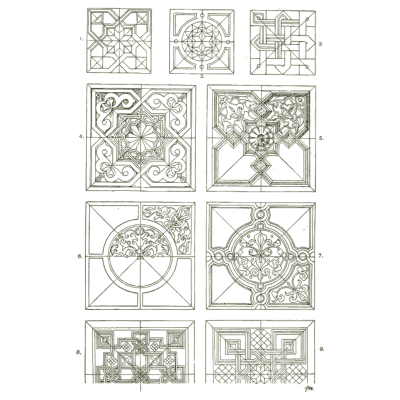 Ceiling panel designs - Handbook of Ornament - 1900